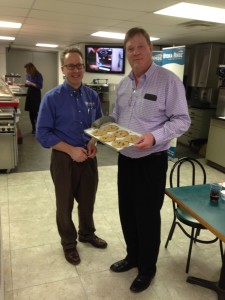  Todd DeWeese, Taylor Indiana, and, Ted Wadsworth, Sales Manager, Instanstwhip Foods, Indianapolis, IN. Just baked David's Chocolate Chip Cookies. Ready to make handcrafted ice cream sandwiches and chocolate chip cookies homemade ice cream